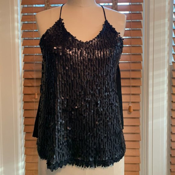 J.O.A. Tops - JOA sequin spaghetti strap racerback tank